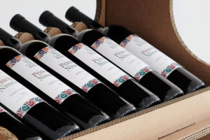 Dettaglio di un Espositore da vino da terra serie GreenExpo
